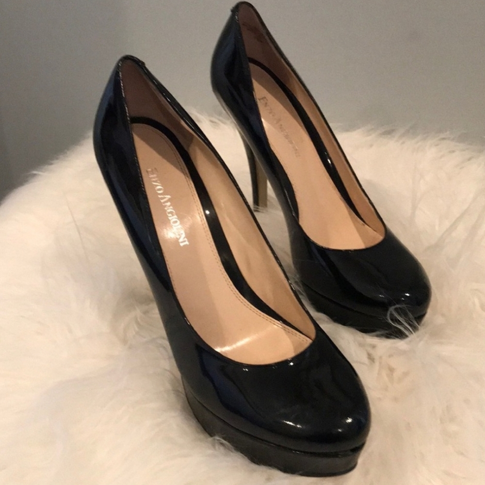 Enzo Angiolini patent stiletto pumps